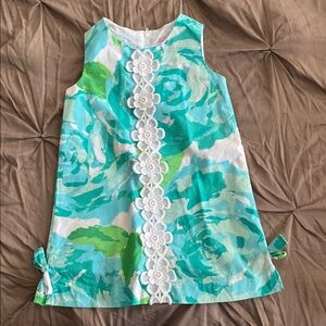 Lilly Pulitzer Aqua and Lime Floral Kids Dress